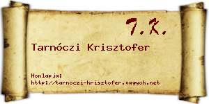 Tarnóczi Krisztofer névjegykártya